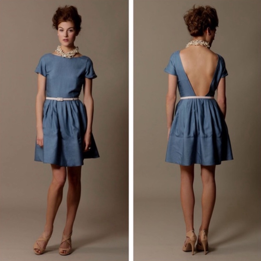 NWT Lorick Lee Bateau Blue Open Back Lined Dress - Size 4